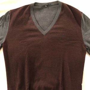 Gucci Dark Brown and Gray V-Neck Sweater